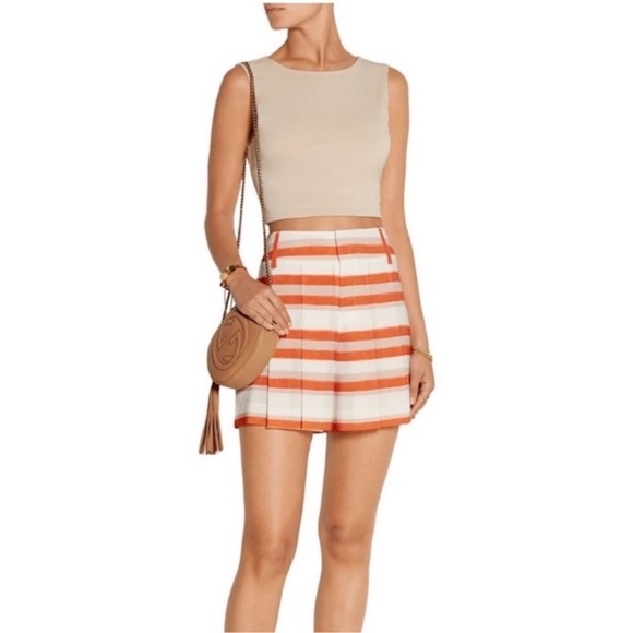 Alice + Olivia Stripe Flutter Pleated Shorts Size 4 - Picture 1 of 11
